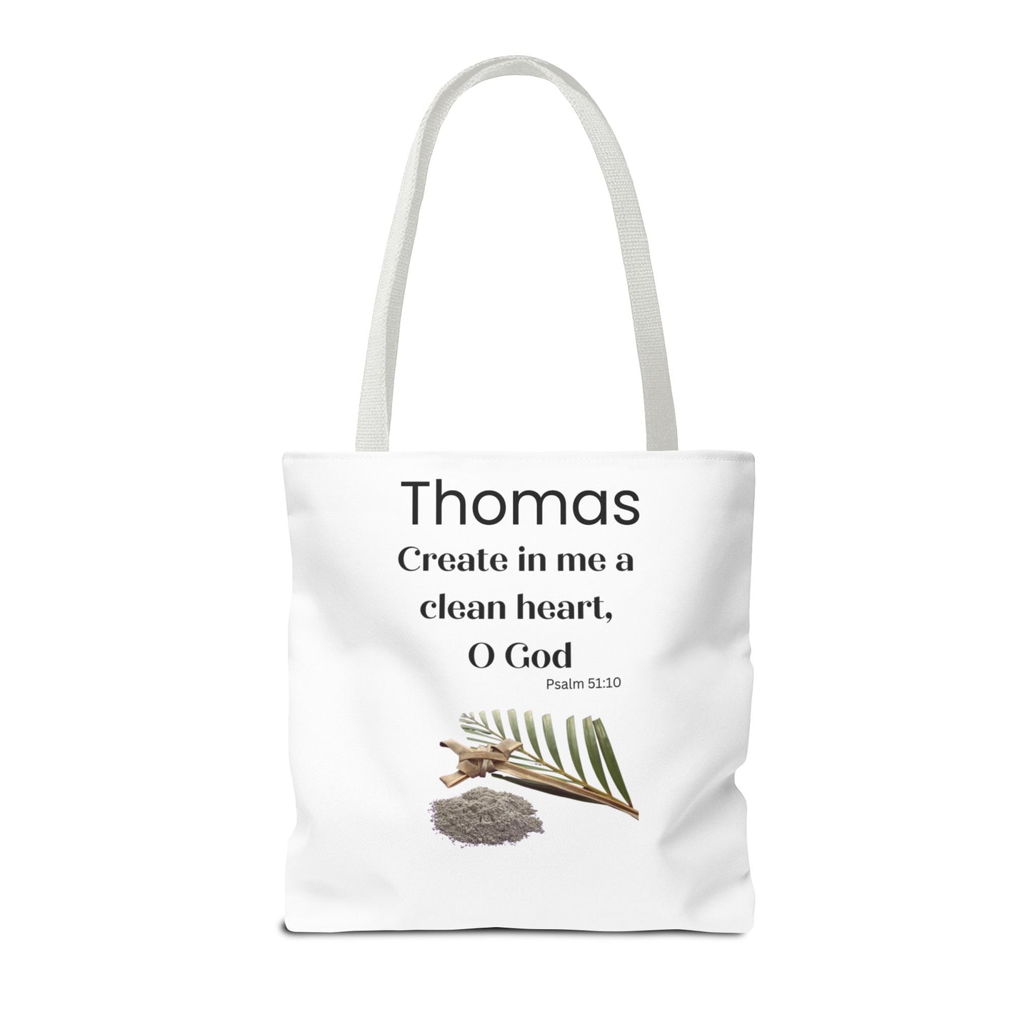 Personalized Faith Tote Bag — "Create in me a clean heart, O God" (Psalm 51:10)