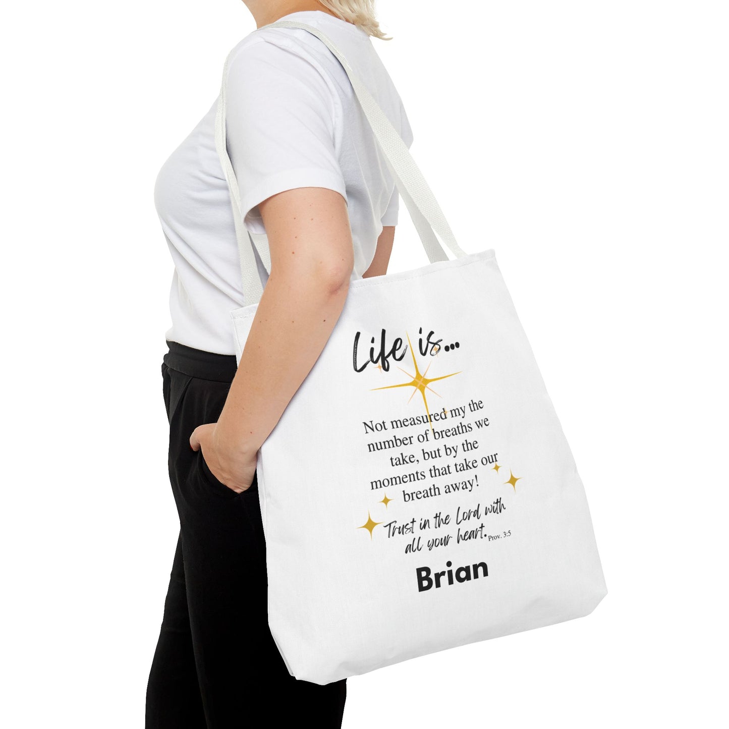 Inspirational 'Life Is...' Quote Tote Bag — Faith & Gratitude Canvas Bag