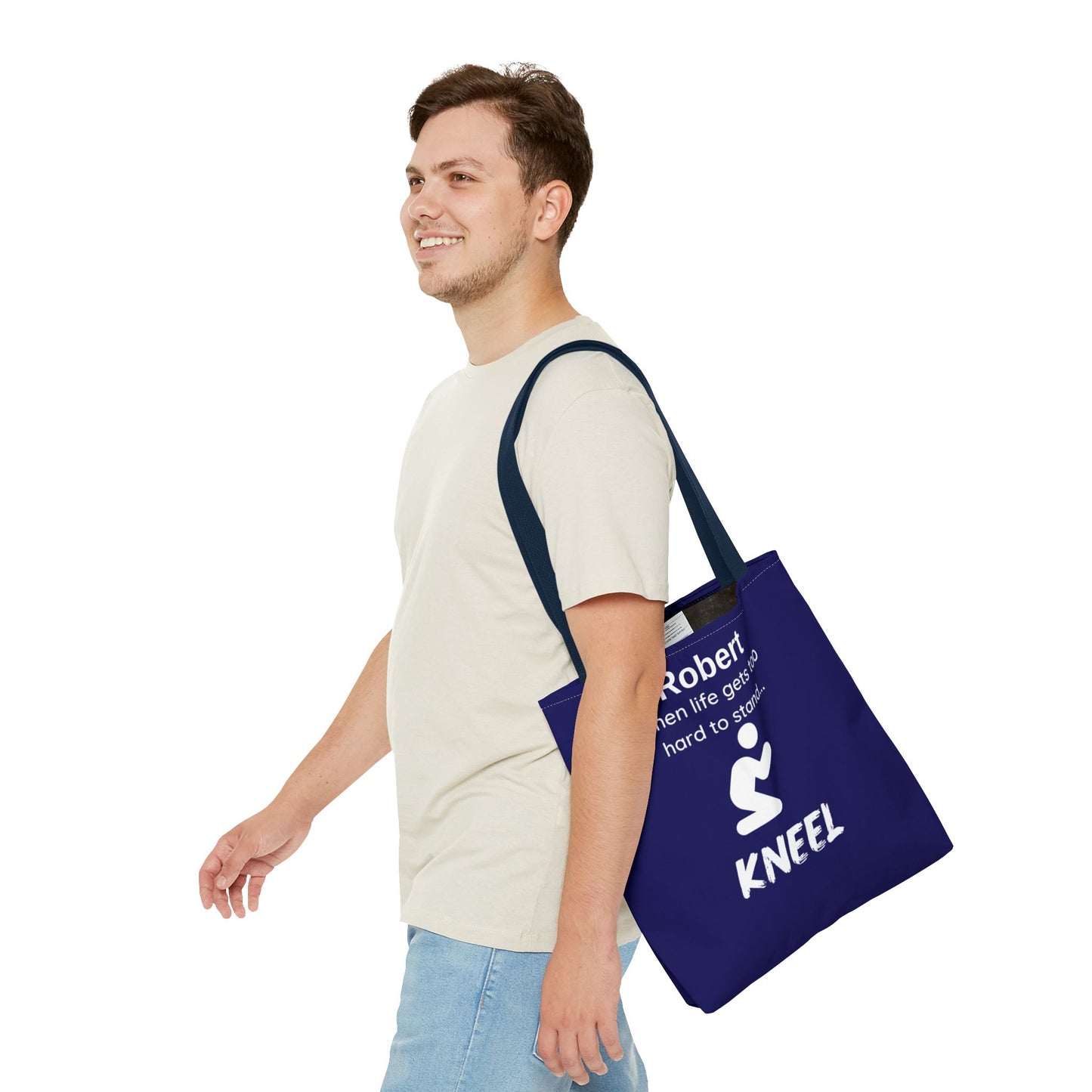 Personalized "When Life Gets Too Hard to Stand... Kneel" Tote Bag