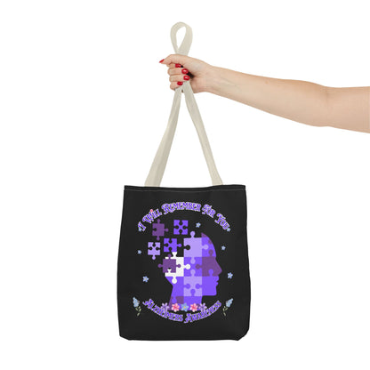 Alzheimers Awareness Puzzle Head Tote Bag