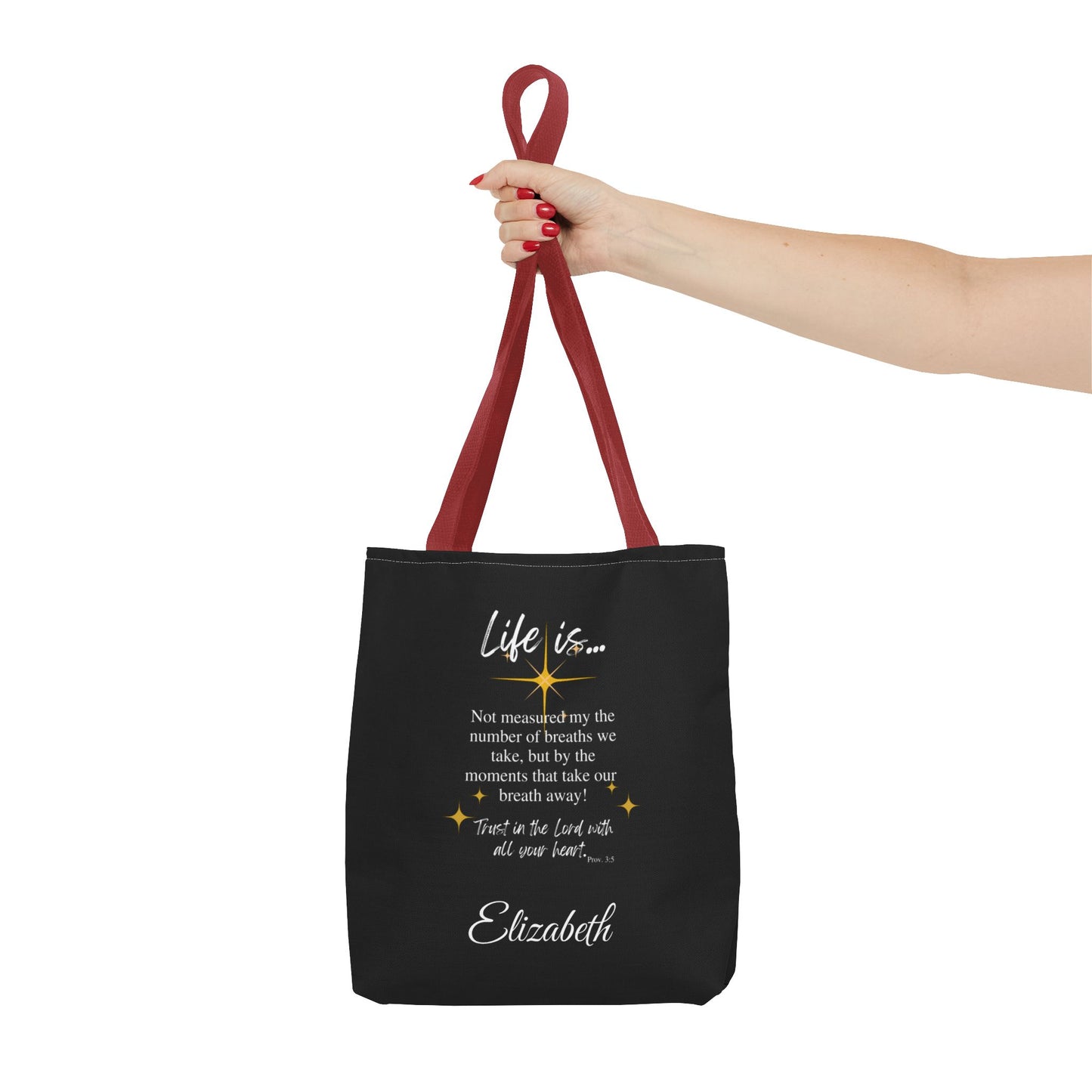 Inspirational 'Life Is...' Quote Tote Bag — Motivational Scripture Design