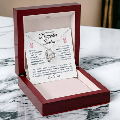 (BEST SELLER 🔥)Personalized To My Beautiful Daughter...Forever Love Necklace