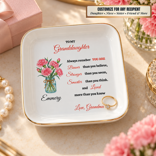 Personalized Jewelry Dish for Her – Custom Name & Recipient Gift