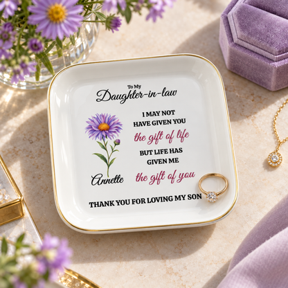 Personalized Daughter-in-Law Jewelry Dish – Gift from Mother-in-Law