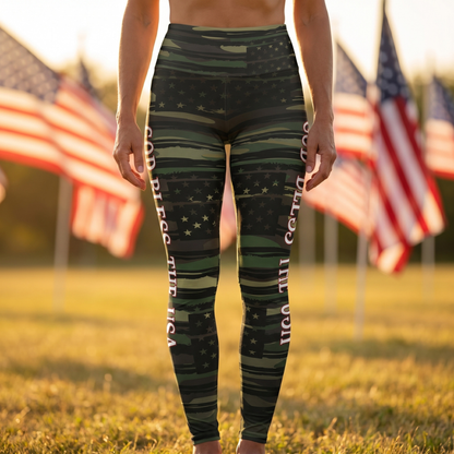 (TOP SELLER 🔥) God Bless the USA Leggings Cameo
