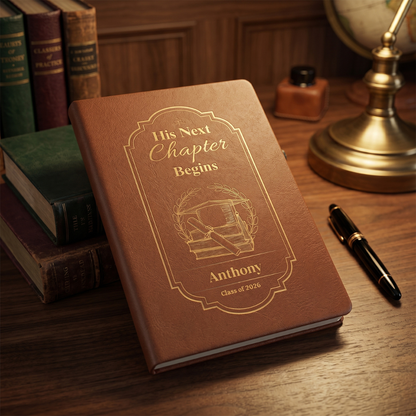 (TOP SELLER 🔥) Personalized Graduation Journal for Him – His Next Chapter Begins | Class of 2026 Gift