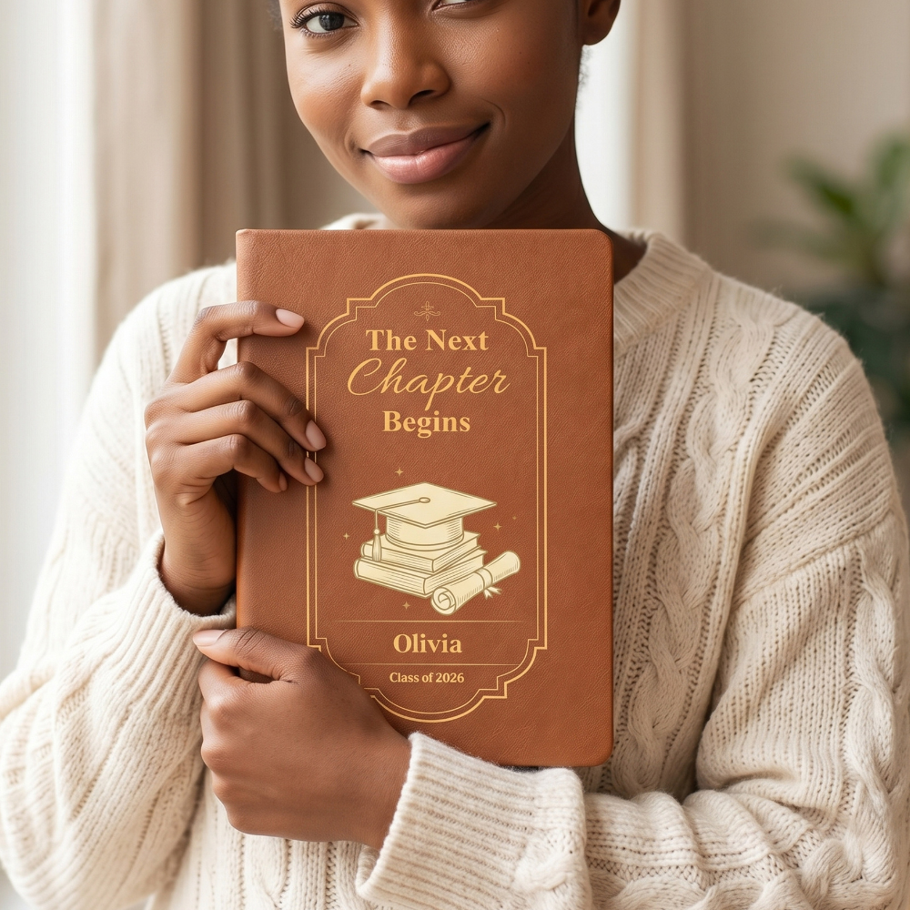 (TOP SELLER 🔥) Personalized Graduation Journal – The Next Chapter Begins | Custom Class of 2026 Gift