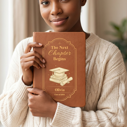(TOP SELLER 🔥) Personalized Graduation Journal – The Next Chapter Begins | Custom Class of 2026 Gift