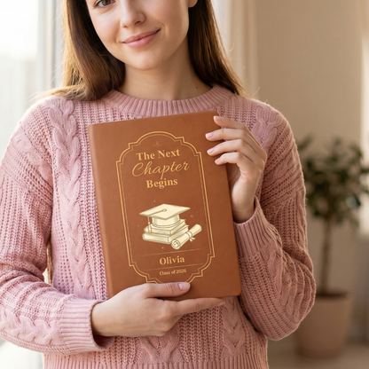 (TOP SELLER 🔥) Personalized Graduation Journal – The Next Chapter Begins | Custom Class of 2026 Gift