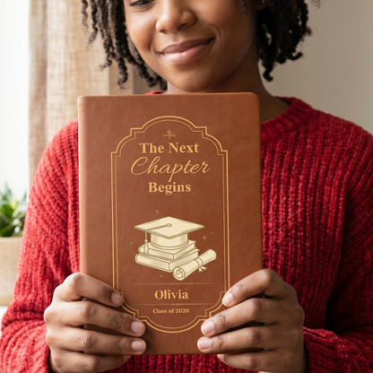 (TOP SELLER 🔥) Personalized Graduation Journal – The Next Chapter Begins | Custom Class of 2026 Gift