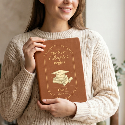 (TOP SELLER 🔥) Personalized Graduation Journal – The Next Chapter Begins | Custom Class of 2026 Gift