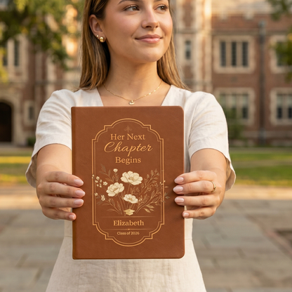 (TOP SELLER 🔥) Personalized Graduation Journal for Her – Her Next Chapter Begins | Class of 2026 Gift
