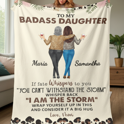 Personalized To My Badass Daughter Blanket
