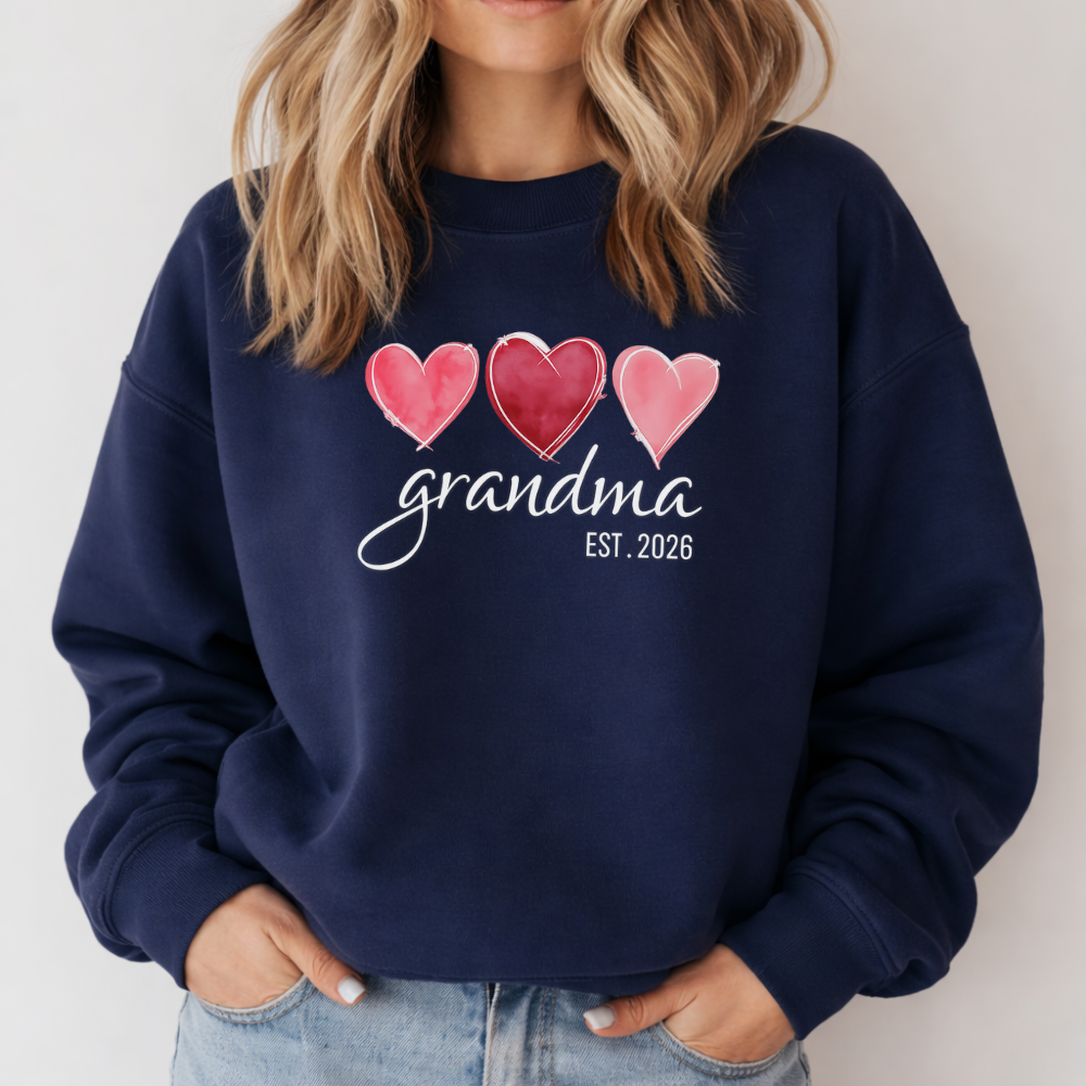 Personalized Heart Sweatshirt - Grandma, Mimi, Gigi, Nana or Mama 🎁