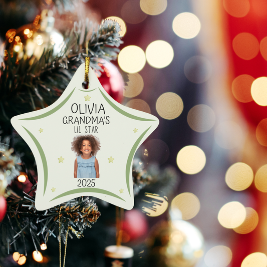 Personalized Photo Lil Star Ornament