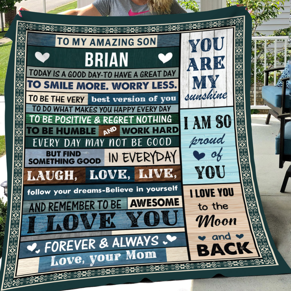 (ALMOST SOLD OUT🔥) Personalized Son Blanket | Love, Mom
