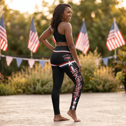 (TOP SELLER 🔥) God Bless the USA Leggings Black