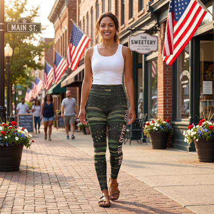 (TOP SELLER 🔥) God Bless the USA Leggings Cameo