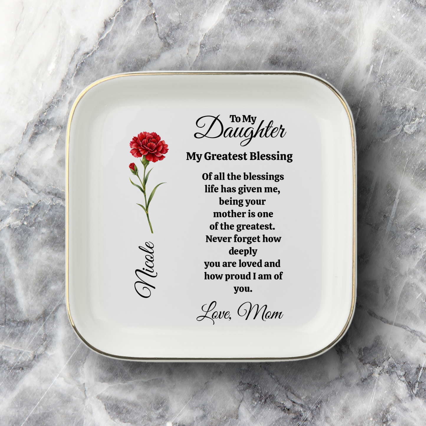 To My Daughter Jewelry Dish