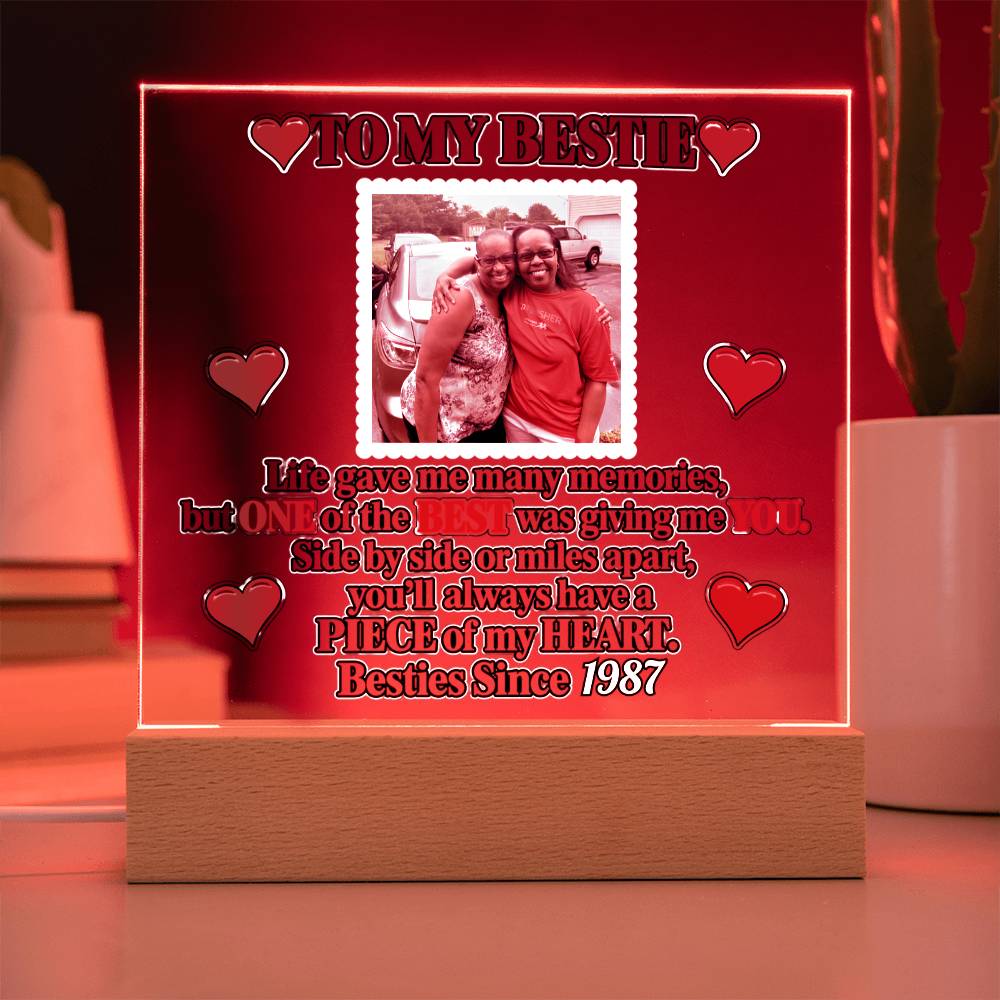 To My Bestie Acrylic Square Plaque