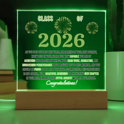 Class of 2026 Acrylic Plaque Gift – Inspirational Graduation Keepsake