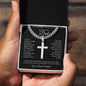 To My Amazing Dad | First Man I Ever Loved | Cuban Chain with Artisan Cross Necklace - Gift for Father's Day, Birthdays, Holidays, Just Because - ALL4THEGIFTOFIT