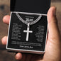 To My Amazing Dad | My Hero | Cuban Chain with Artisan Cross Necklace - Gift for Father's Day, Birthdays, Holidays, Just Because - ALL4THEGIFTOFIT