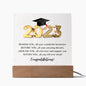 2023 Graduation | Square Acrylic Plaque (LED Option) - ALL4THEGIFTOFIT