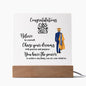 Congratulations Class of 2023 | Chase Your Dreams | Male Gold Grad Gown | Square Acrylic Plaque (LED Option) - ALL4THEGIFTOFIT