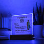 Congratulations Class of 2023 | Chase Your Dreams | Male Blue Grad Gown | Square Acrylic Plaque (LED Option) - ALL4THEGIFTOFIT