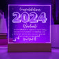 Congratulations 2024 Graduate | Believe in Yourself | Square Acrylic Plaque (LED Option)