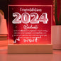 Congratulations 2024 Graduate | Believe in Yourself | Square Acrylic Plaque (LED Option)