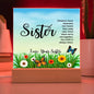 Sister | Distance Never Separates | Square Acrylic Plaque (LED Option) - ALL4THEGIFTOFIT