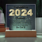 Congratulations 2024 Graduate | Believe in Yourself | Square Acrylic LED Plaque