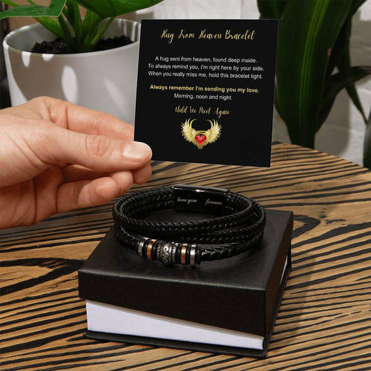 Hug From Heaven Bracelet (Black Card) | Men's "Love You Forever" Bracelet
