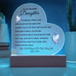 To My Beautiful Daughter - Love Dad | Heart Acrylic Plaque (Pink Butterfly)