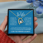 To My Wife (Blue Card) | I Love You Forever & Always | Forever Love Necklace - Gift for Soulmate