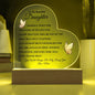 To My Beautiful Daughter - Love Mom | Heart Acrylic Plaque (Pink Butterfly)