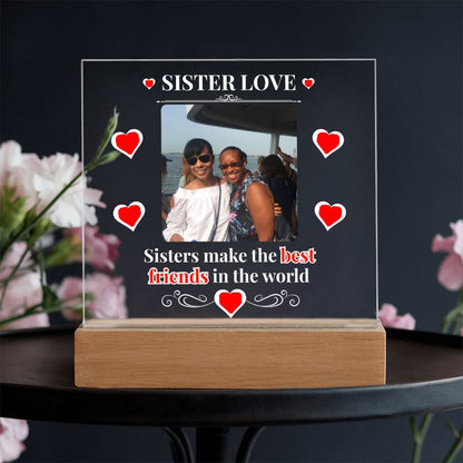 Sister Love Personalized Photo Acrylic Square Plaque