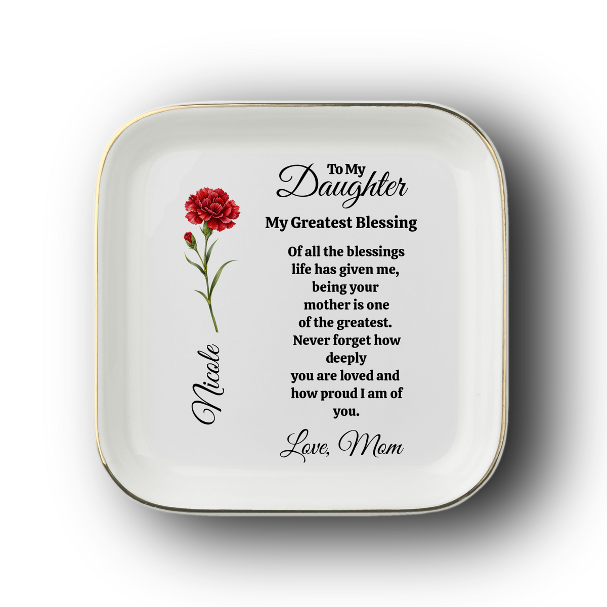 To My Daughter Jewelry Dish