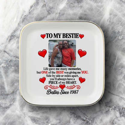 To My Bestie Photo Jewelry Dish