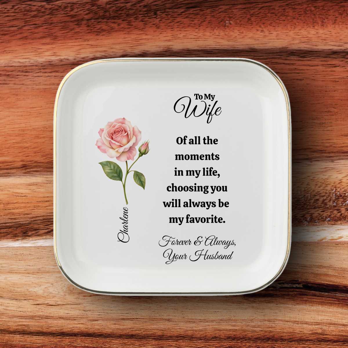 Personalized To My Wife Jewelry Dish