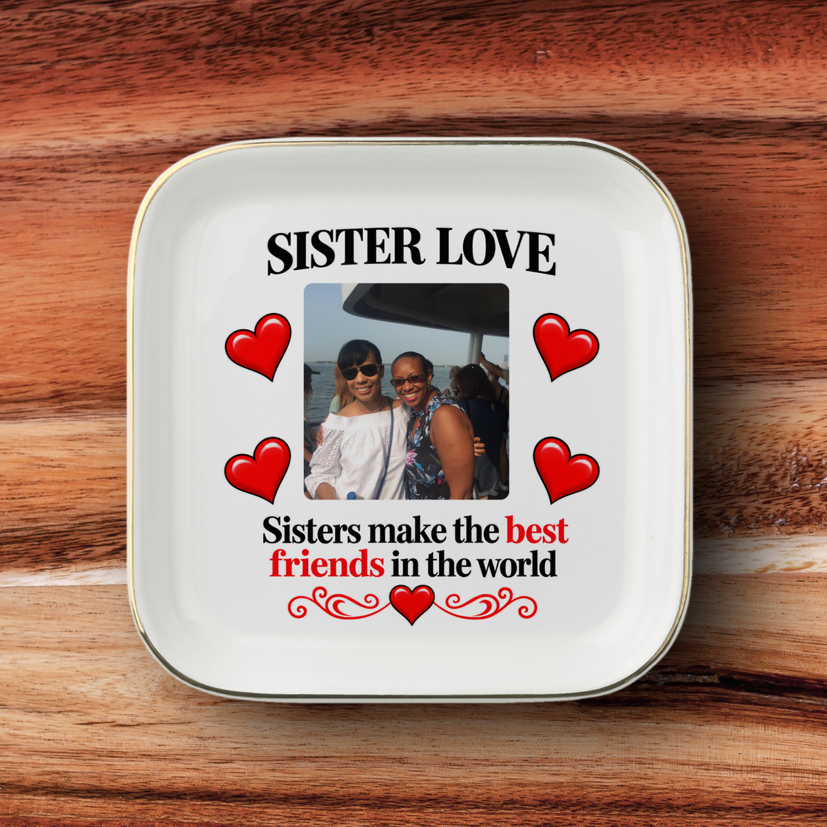 Sister Love Photo Jewelry Dish