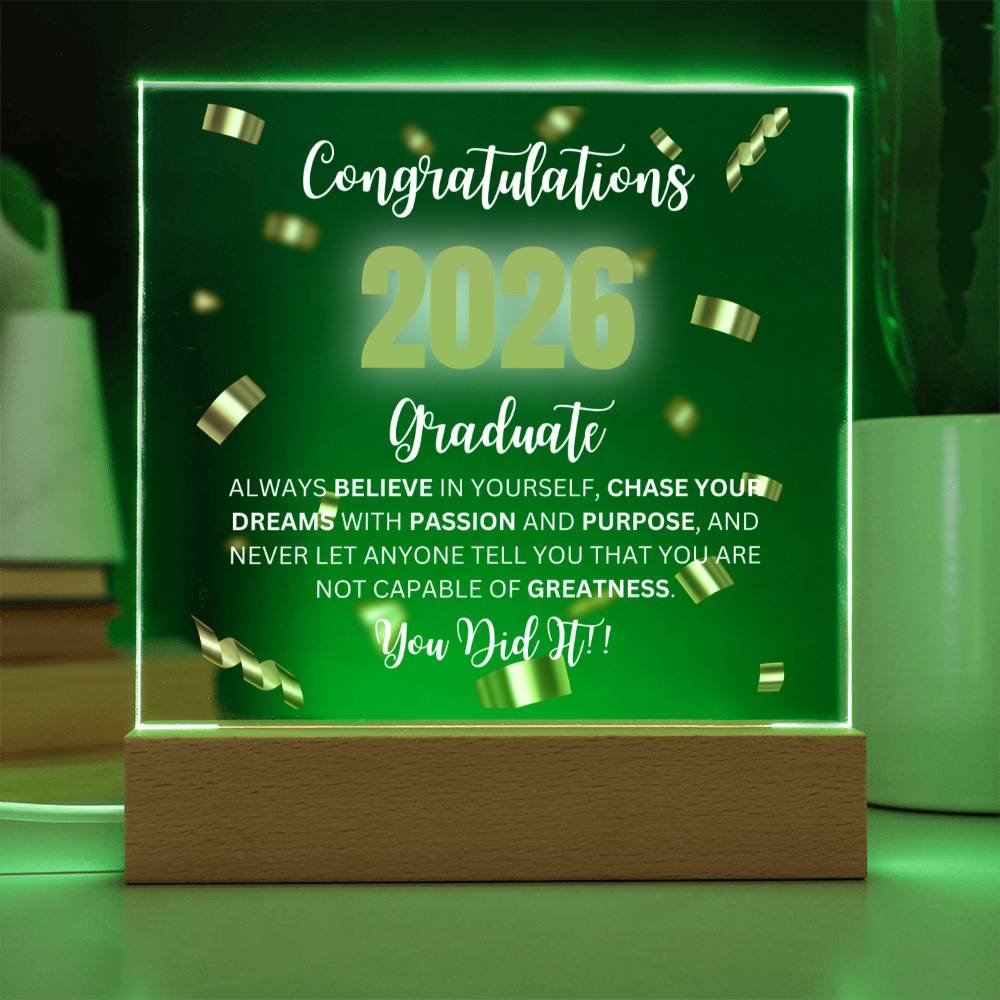 Congratulations Graduate Acrylic Plaque – Graduation Keepsake Gift