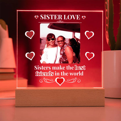 Sister Love Personalized Photo Acrylic Square Plaque