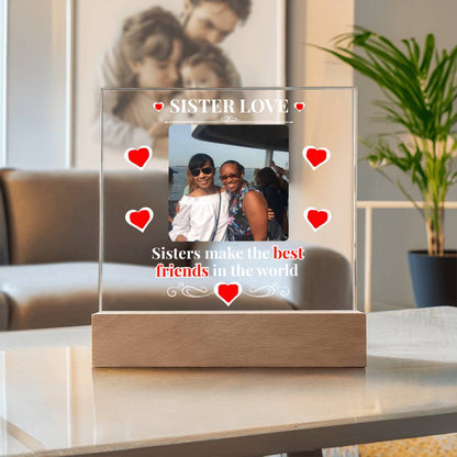 Sister Love Personalized Photo Acrylic Square Plaque