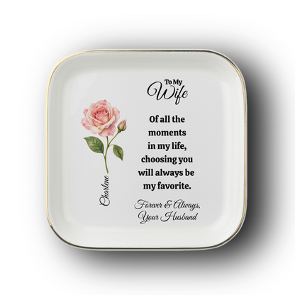 Personalized To My Wife Jewelry Dish