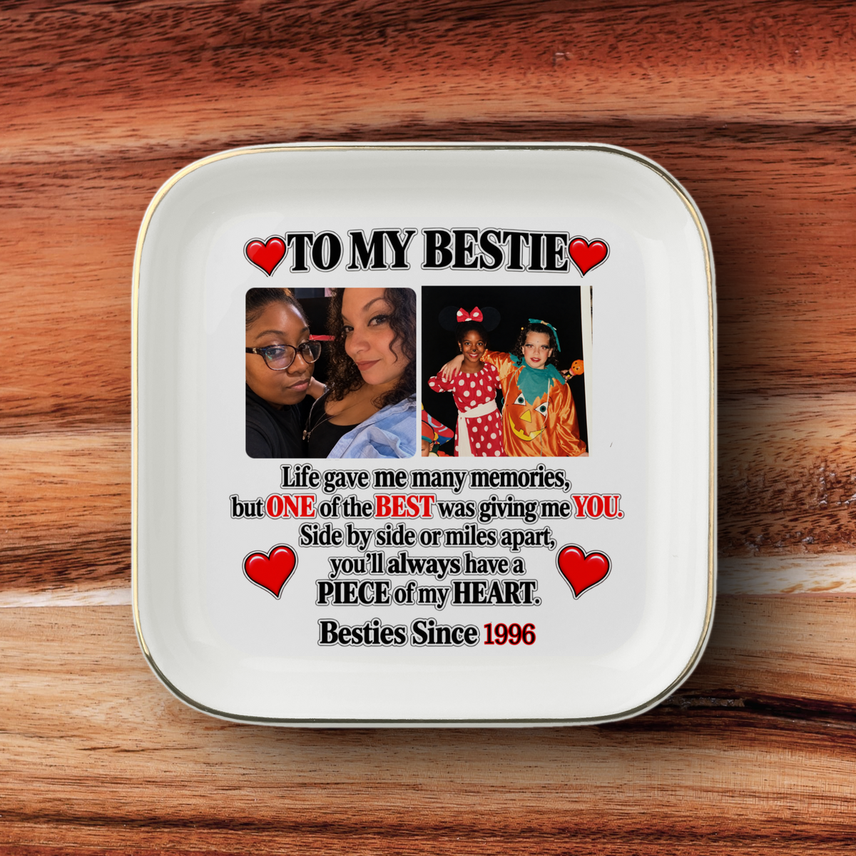 To My Bestie Photo Jewelry Dish