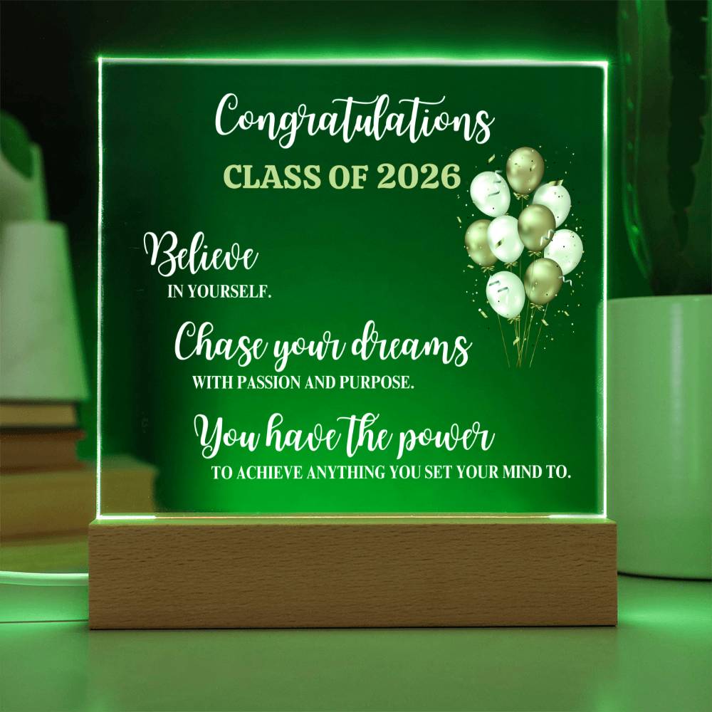 Congratulations Class of 2026 Acrylic Plaque – Graduation Keepsake