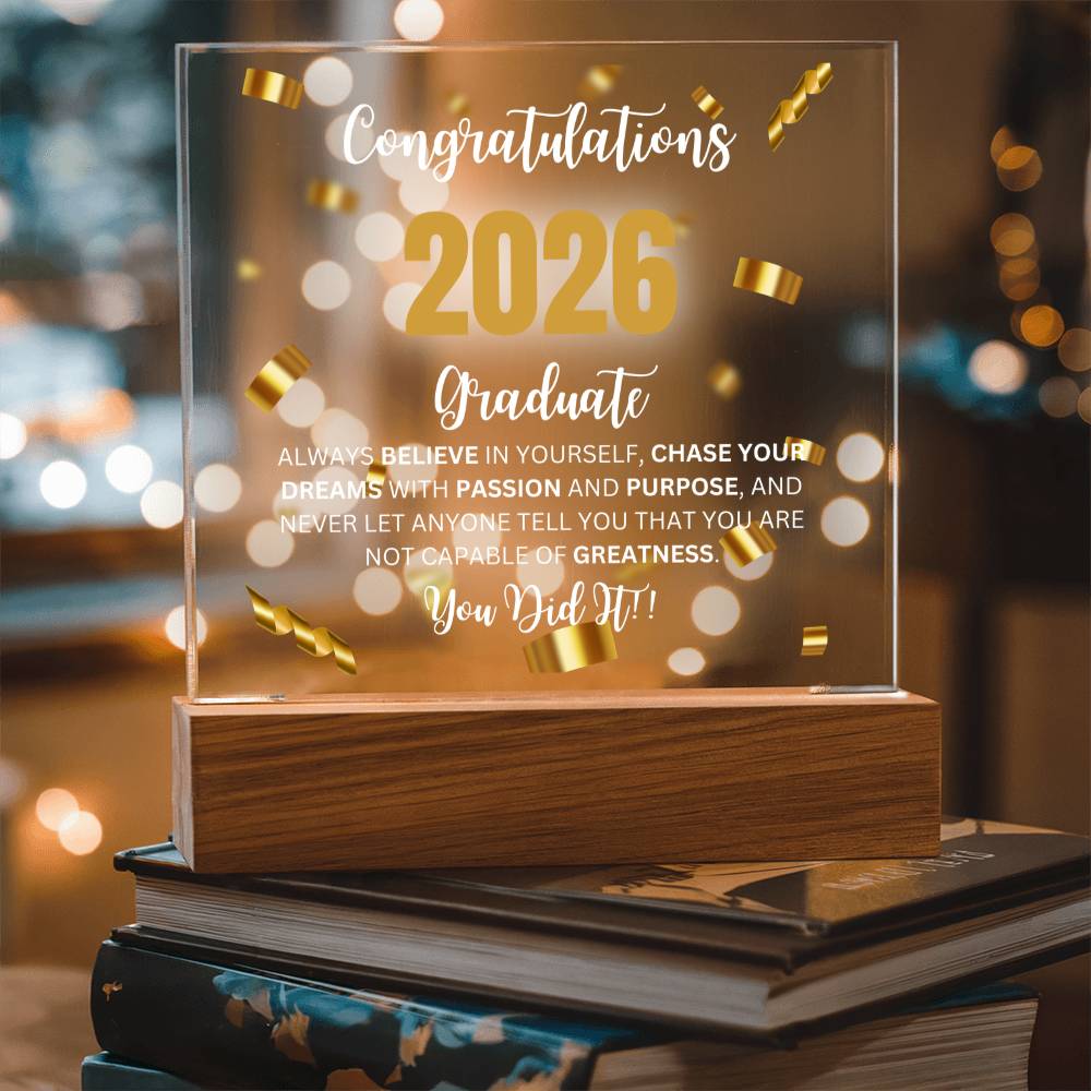 Congratulations Graduate Acrylic Plaque – Graduation Keepsake Gift